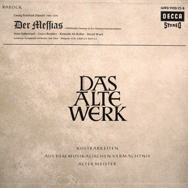 DECCA SAWD 9920/22-B - Georg Friedrich Händel, Joan Sutherland,