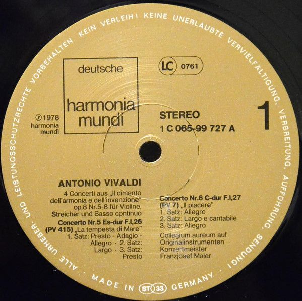 Deutsche Harmonia Mundi 1C 065-99 727 - Antonio Vivaldi, Collegi - Image 3