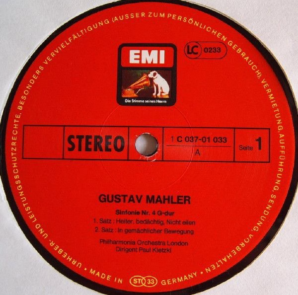 His Master's Voice 1C 037-01 033 - Gustav Mahler, Emmy Loose, Ph - Image 3