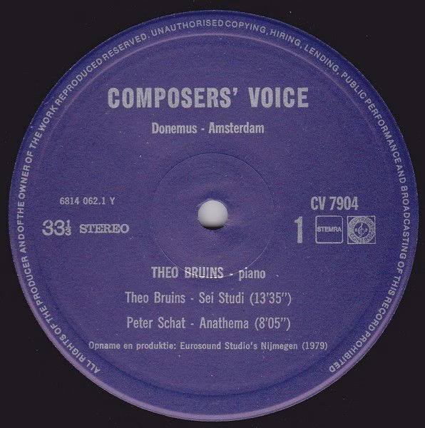 Composers' Voice CV 7904 - Theo Bruins - Piano - Image 3