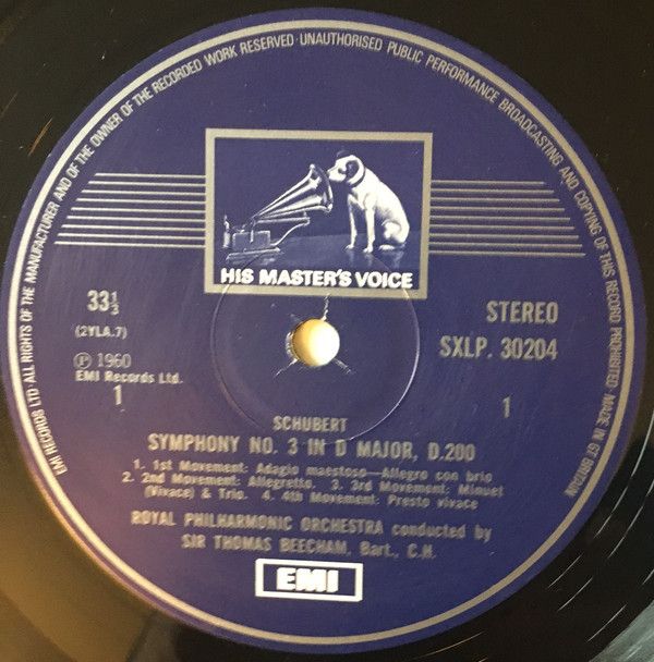His Master's Voice SXLP 30204 - Sir Thomas Beecham, Franz Schube - Image 3