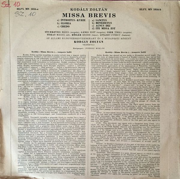 Qualiton HLPX MN 1016 - Zoltán Kodály, Hungarian State Orchestra - Image 2