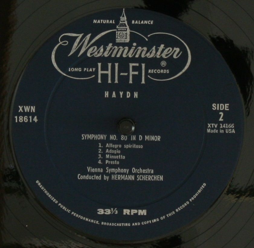 Westminster XWN 18614 - Joseph Haydn, Wiener Symphoniker, Herman - Image 4