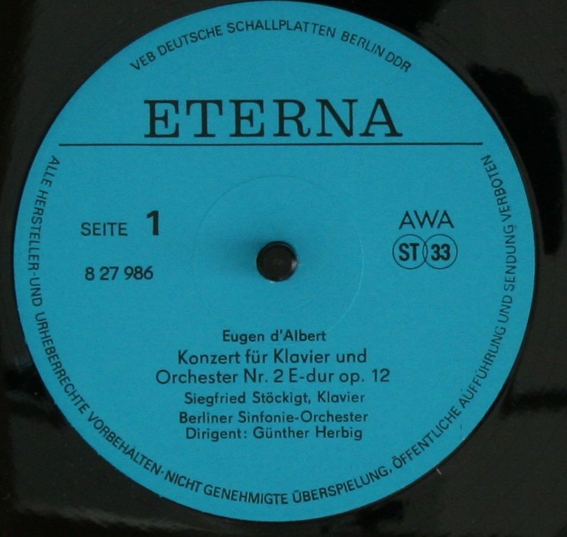 Eterna 8 27 986 - Eugen D'Albert, Siegfried Stöckigt, Jürnjakob - Image 3