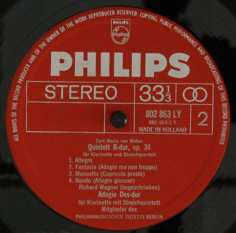 Philips 802 863 LY - Louis Spohr, Carl Maria von Weber, Richard - Image 4