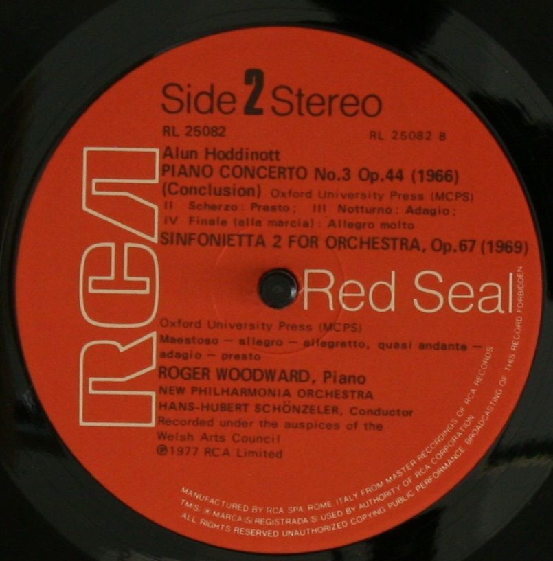 RCA Red Seal RL 25082 - Alun Hoddinott, Roger Woodward, New Phil - Image 7