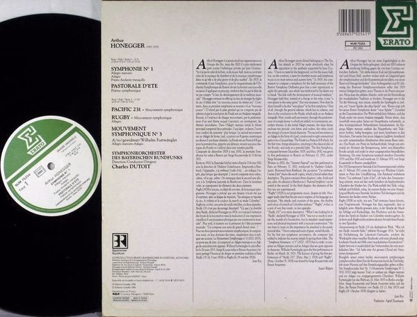 Erato NUM 75254 - Arthur Honegger, Symphonie-Orchester Des Bayer - Image 2