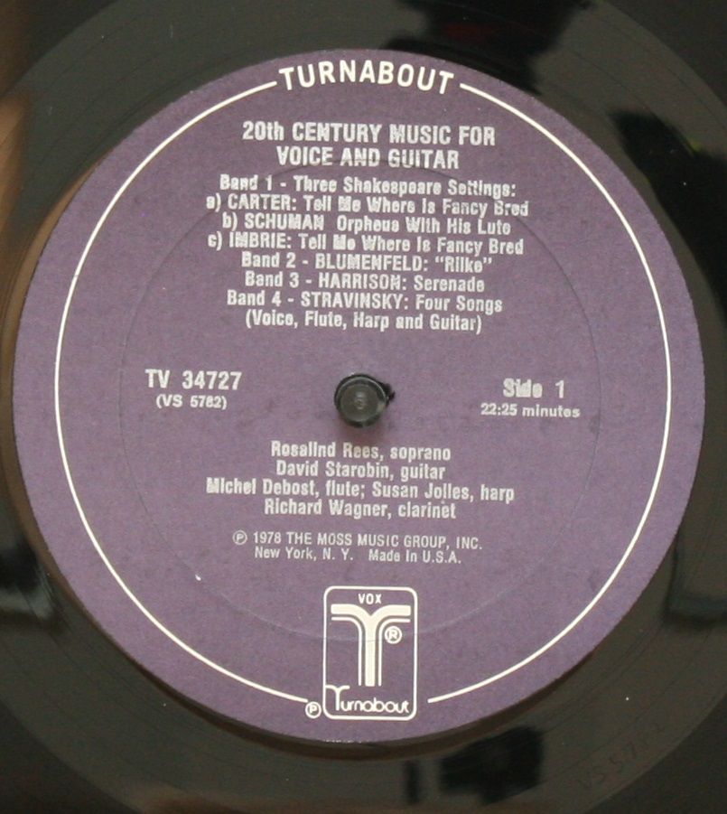 Turnabout TV 34727 - John Cage, Elliott Carter, William Schuman, - Image 3