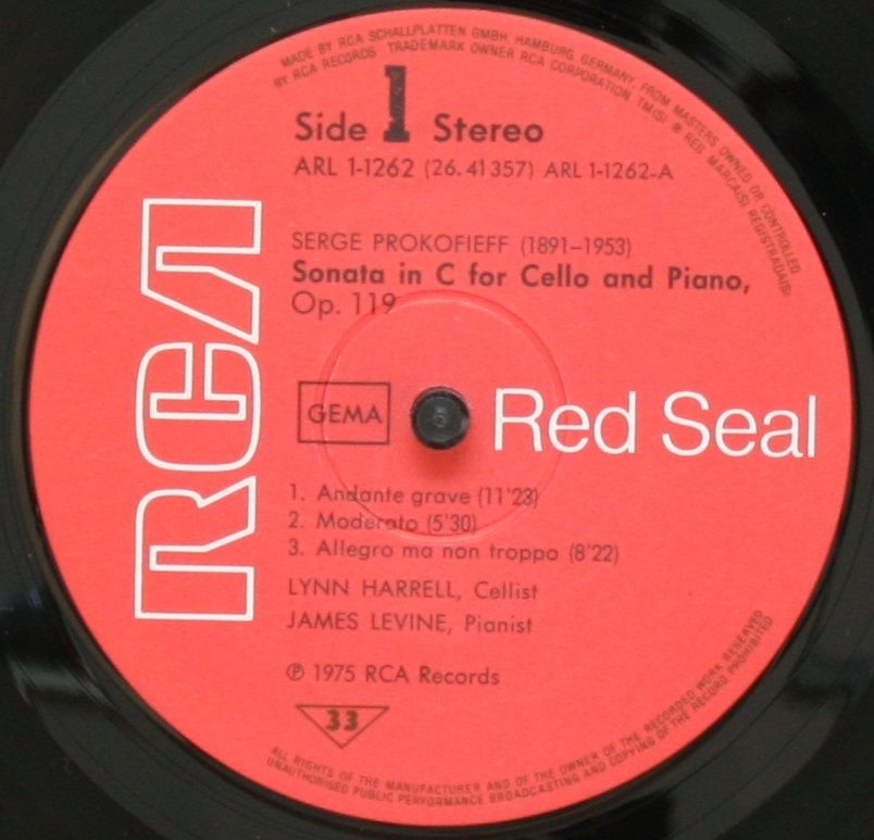 RCA Red Seal ARL1-1262 - Lynn Harrell, James Levine (2), Sergei - Image 3