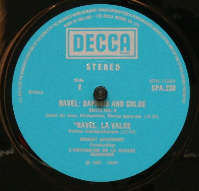 DECCA SPA 230 - Maurice Ravel, L'Orchestre De La Suisse Romande, - Image 3