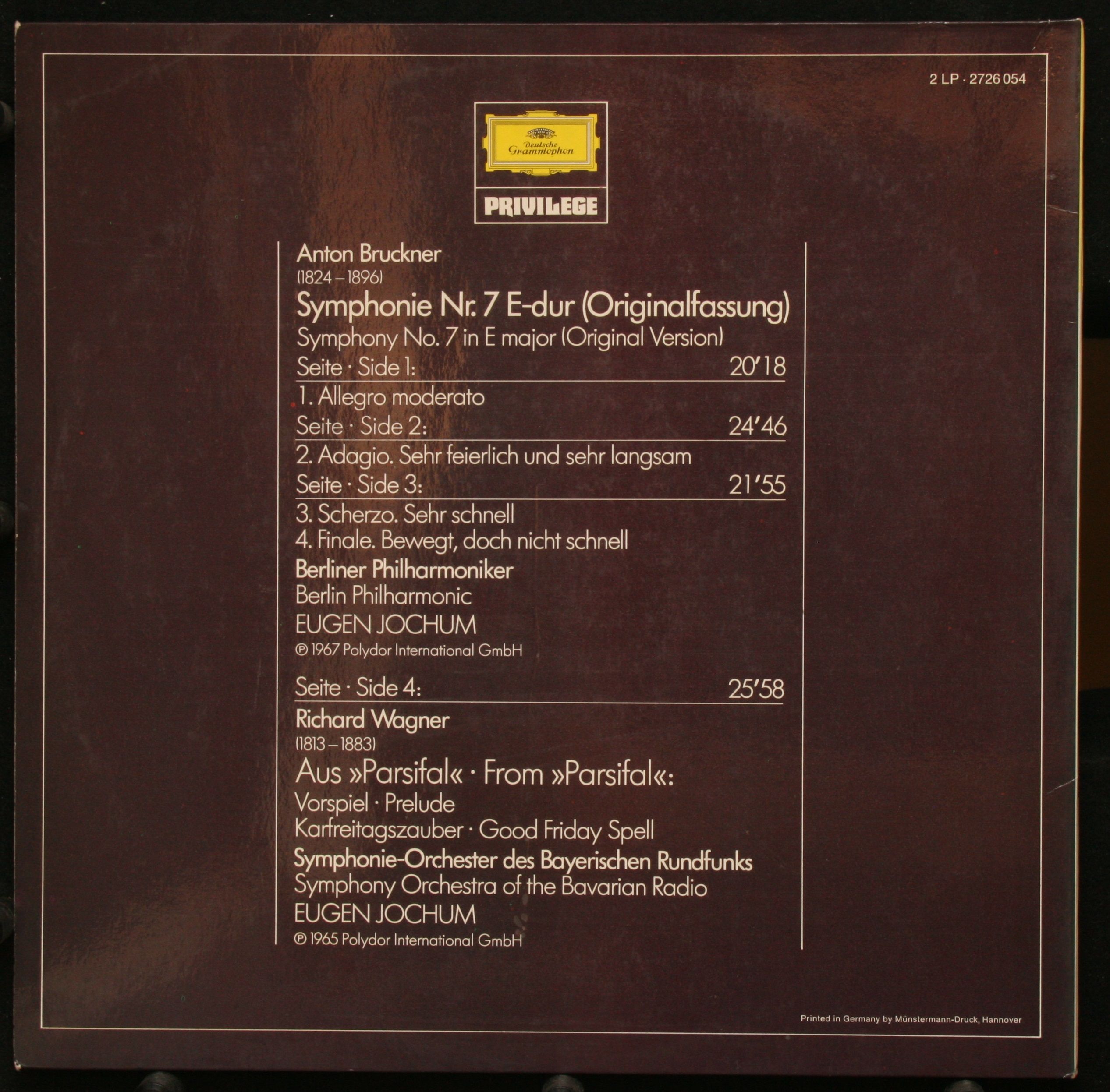 Deutsche Grammophon 2726 054 - Anton Bruckner, Richard Wagner, E - Image 2