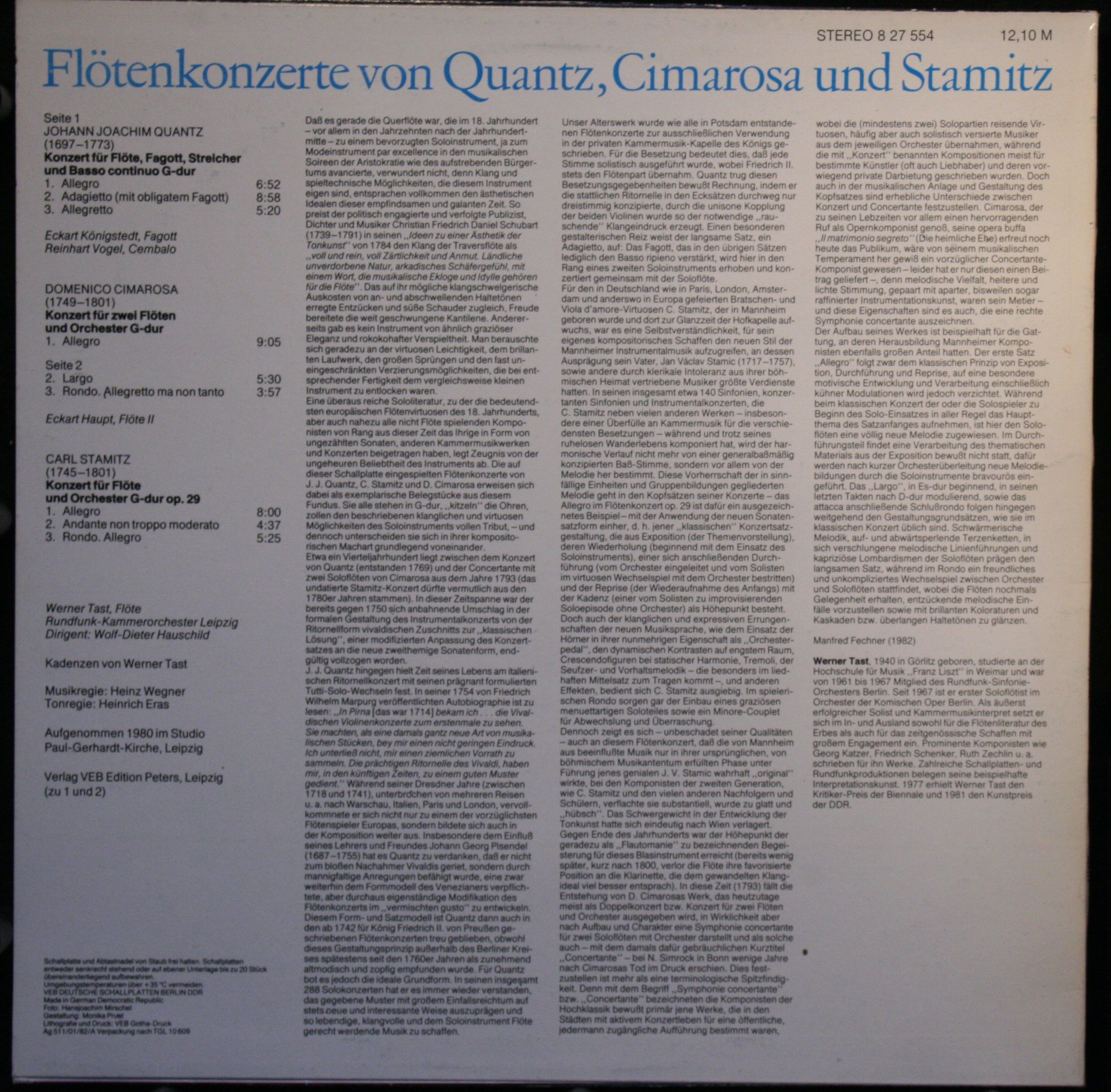 Eterna 8 27 554 - Johann Joachim Quantz, Domenico Cimarosa, Carl - Image 2