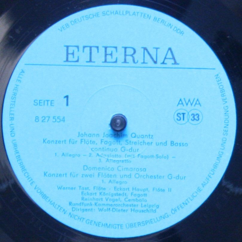 Eterna 8 27 554 - Johann Joachim Quantz, Domenico Cimarosa, Carl - Image 3