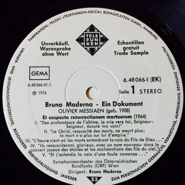 Telefunken 6.48066 EK - Bruno Maderna, Olivier Messiaen, Igor St - Image 3