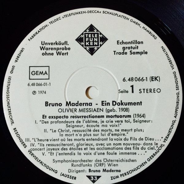 Telefunken 6.48066 EK - Bruno Maderna, Olivier Messiaen, Igor St - Image 3