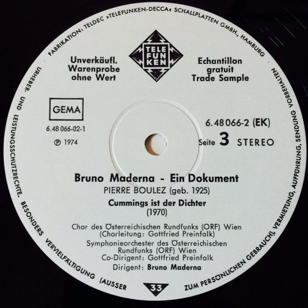 Telefunken 6.48066 EK - Bruno Maderna, Olivier Messiaen, Igor St - Image 5