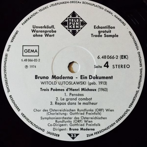 Telefunken 6.48066 EK - Bruno Maderna, Olivier Messiaen, Igor St - Image 6