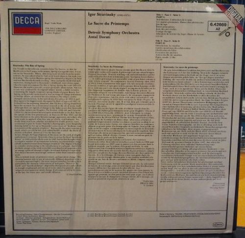 DECCA 6.42669 - Igor Stravinsky, Detroit Symphony Orchestra, Ant - Image 2