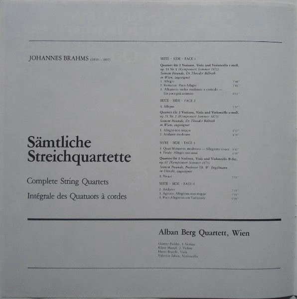 Telefunken 6.35447 EK - Johannes Brahms, Alban Berg Quartett - S - Image 4
