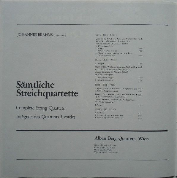 Telefunken 6.35447 EK - Johannes Brahms, Alban Berg Quartett - S - Image 4