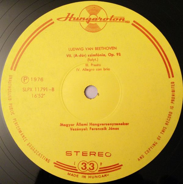 Hungaroton SLPX 11791 - Ludwig Van Beethoven, Hungarian State Or - Image 4