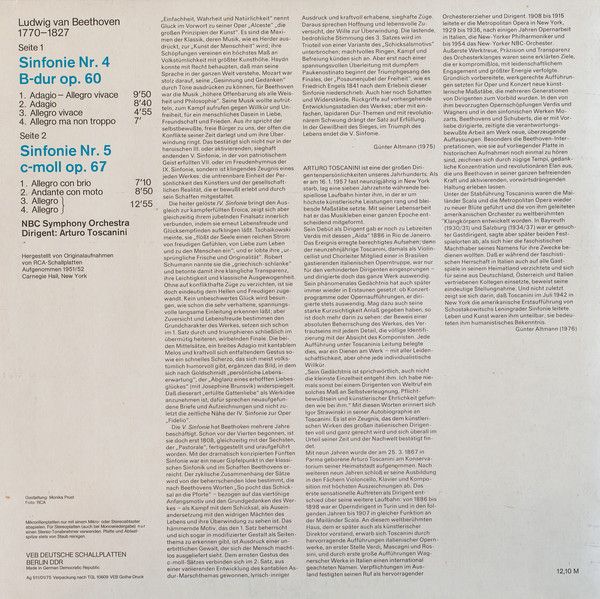 Eterna 8 21 639 - Ludwig Van Beethoven, NBC Symphony Orchestra, - Image 2