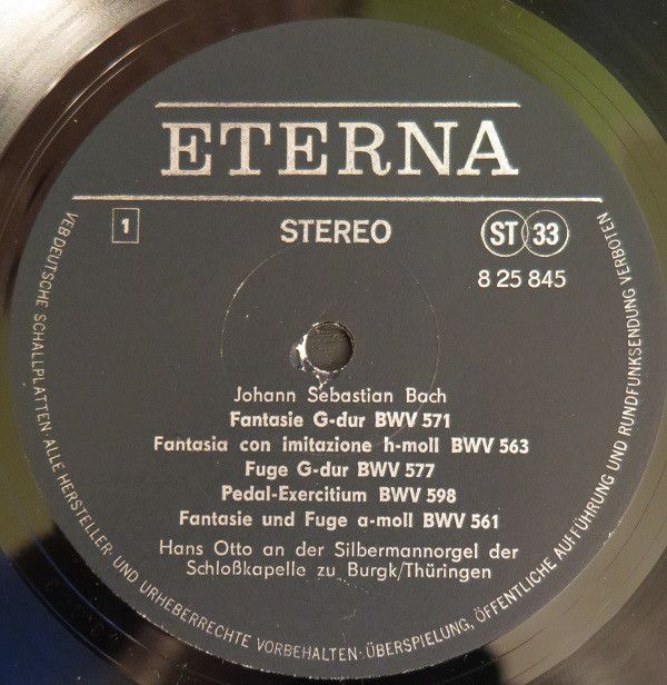 Eterna 8 25 845 - Johann Sebastian Bach, Hans Otto - Hans Otto A - Image 3
