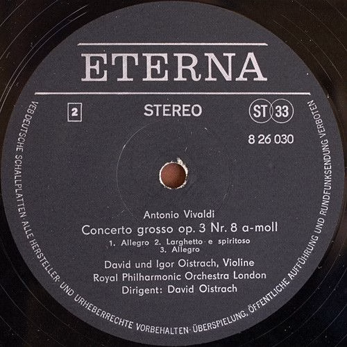 Eterna 8 26 030 - Johann Sebastian Bach, Antonio Vivaldi, David - Image 4
