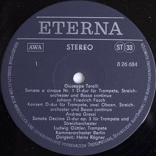 Eterna 8 26 684 - Ludwig Güttler, Kammerorchester Berlin, Heinz - Image 3