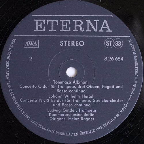 Eterna 8 26 684 - Ludwig Güttler, Kammerorchester Berlin, Heinz - Image 4