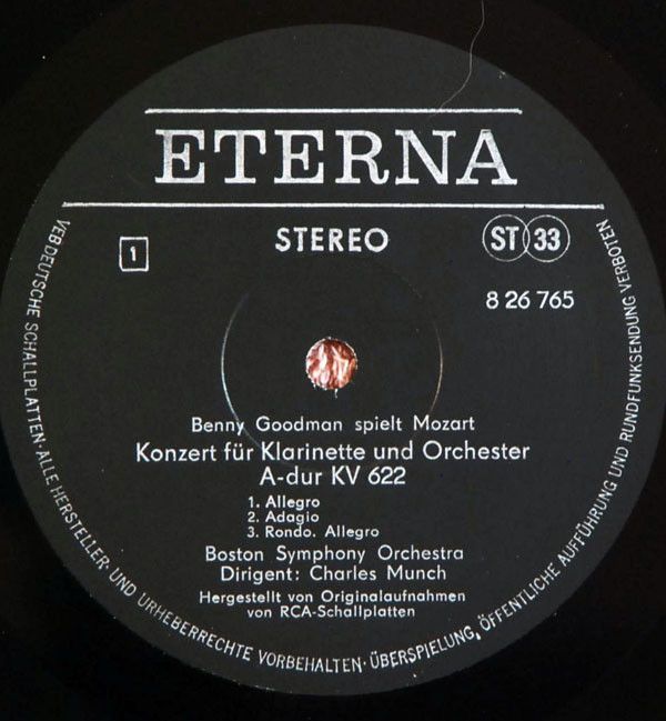 Eterna 8 26 765 - Wolfgang Amadeus Mozart, Benny Goodman - Klari - Image 3