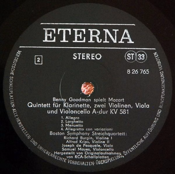 Eterna 8 26 765 - Wolfgang Amadeus Mozart, Benny Goodman - Klari - Image 4