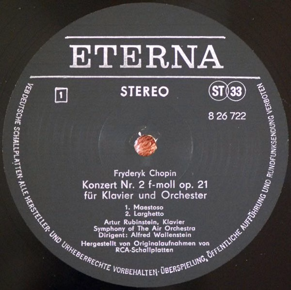 Eterna 8 26 722 - Arthur Rubinstein, Frédéric Chopin, Symphony O - Image 3