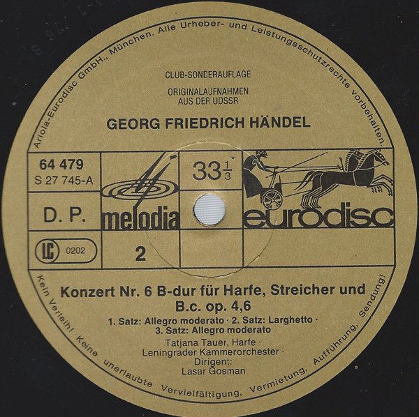 Eurodisc 64 479 - Wolfgang Amadeus Mozart, Georg Friedrich Hände - Image 4