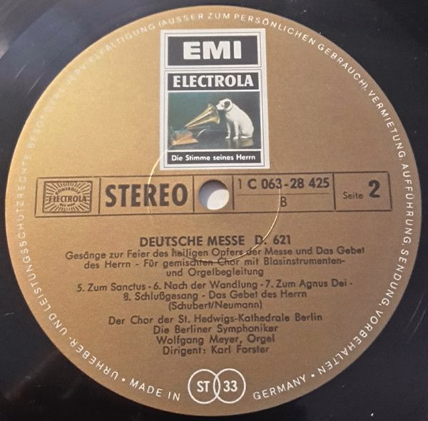 His Master's Voice 1C 063-28 425 - Franz Schubert, Chor Der St. - Image 4