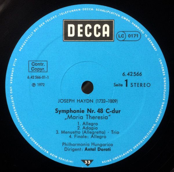 DECCA 6.42566 AH - Joseph Haydn, Antal Dorati, Philharmonia Hung - Image 3