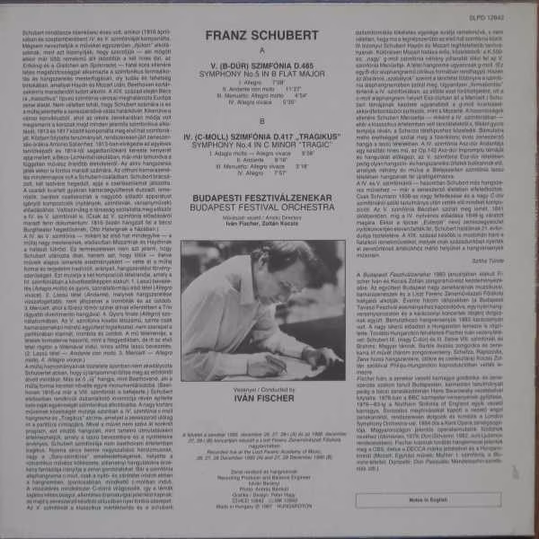 Hungaroton SLPD 12842 - Franz Schubert, Budapest Festival Orches - Image 2