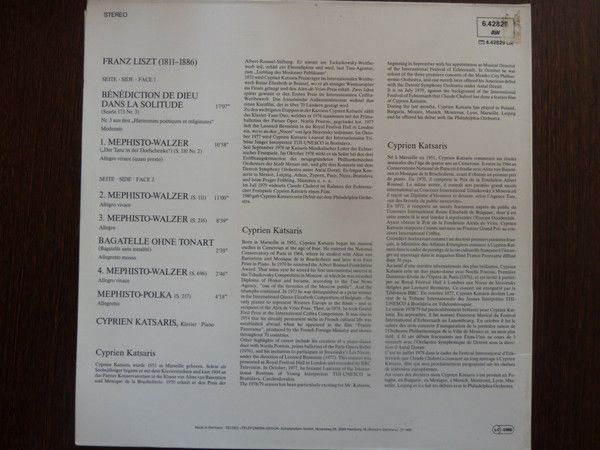 Telefunken 6.42829 AW - Franz Liszt, Cyprien Katsaris - Mephisto - Image 3