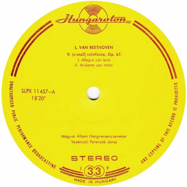 Hungaroton LPX 11457 - Ludwig van Beethoven, Hungarian State Orc - Image 3