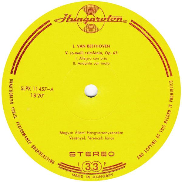 Hungaroton LPX 11457 - Ludwig van Beethoven, Hungarian State Orc - Image 3