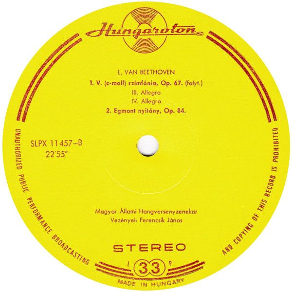 Hungaroton LPX 11457 - Ludwig van Beethoven, Hungarian State Orc - Image 4