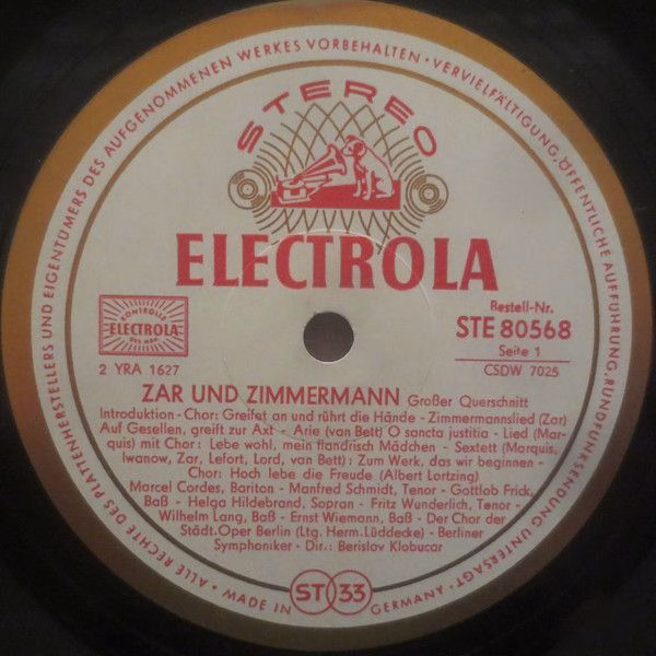 Electrola STE 80 568 - Marcel Cordes, Gottlob Frick, Fritz Wunde - Image 3