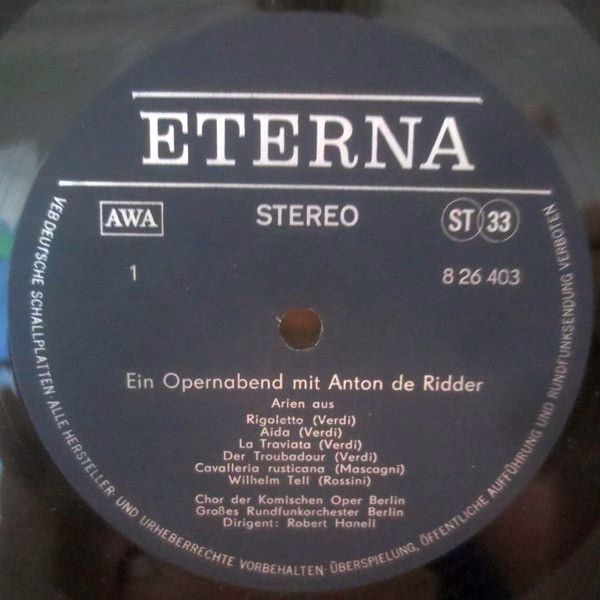 Eterna 8 26 403 - Anton De Ridder, Großes Rundfunkorchester Berl - Image 3