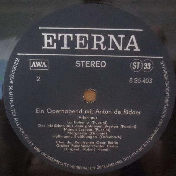 Eterna 8 26 403 - Anton De Ridder, Großes Rundfunkorchester Berl - Image 4