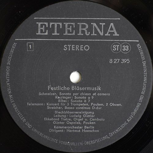Eterna 8 27 395 - Blechbläserensemble Ludwig Güttler, Kammerorch - Image 3
