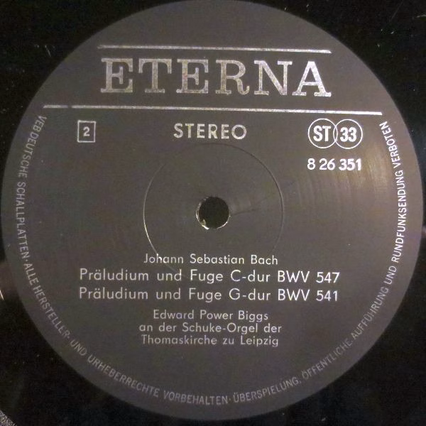 Eterna 8 26 351 - Johann Sebastian Bach, E. Power Biggs - Orgelw - Image 4