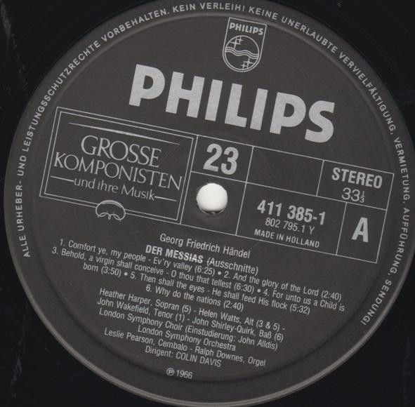 Philips 411 385-1 - Georg Friedrich Händel, London Symphony Orch - Image 2