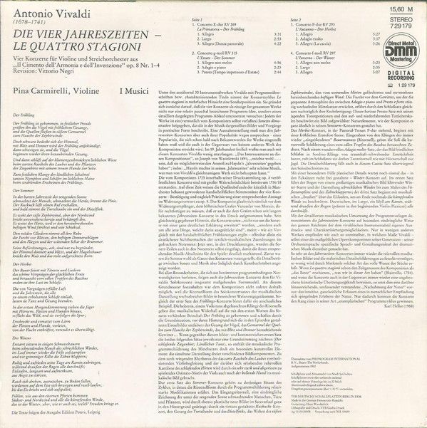 Eterna 7 29 179 - Antonio Vivaldi, I Musici, Pina Carmirelli - D - Image 2