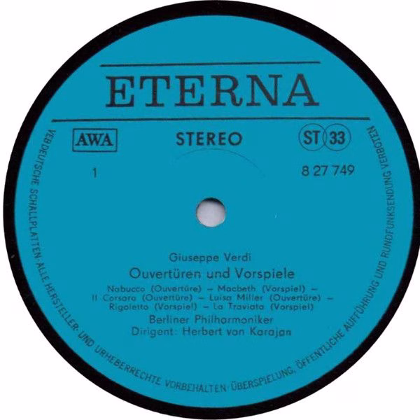 Eterna 8 27 749 - Herbert von Karajan, Giuseppe Verdi, Berliner - Image 3