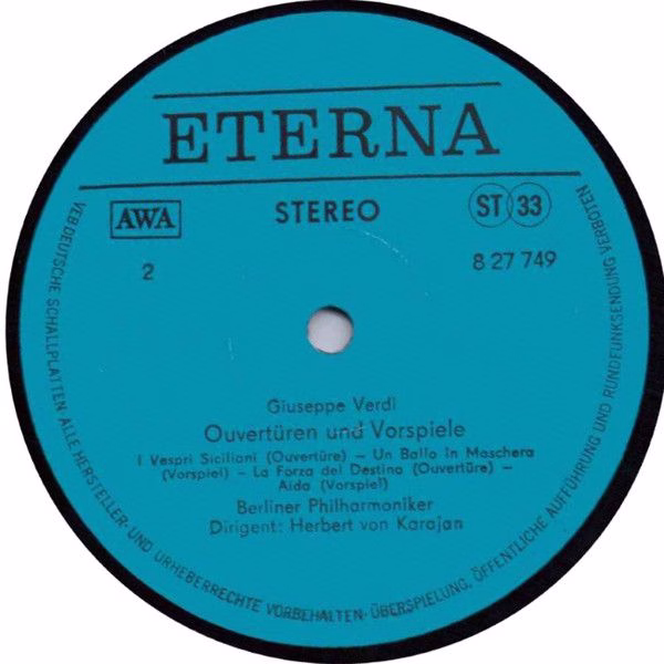 Eterna 8 27 749 - Herbert von Karajan, Giuseppe Verdi, Berliner - Image 4